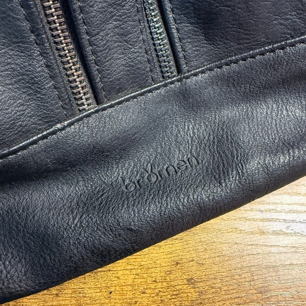 Bromen‎ Anti-Theft Black Vegan Leather Backpack Purse Large Women OS